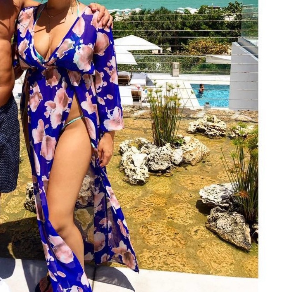 Blue Floral Coverup